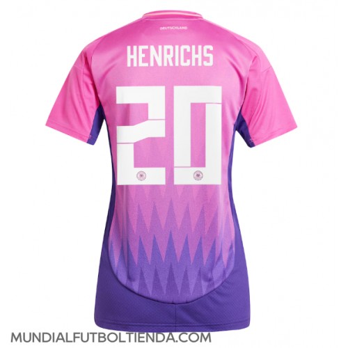 Camiseta Alemania Benjamin Henrichs #20 Segunda Equipación Replica Eurocopa 2024 para mujer mangas cortas